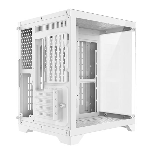 CiT DS240 White Micro-ATX Tempered Glass PC Gaming Case : image 4