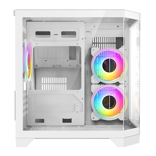 CiT DS240 White Micro-ATX Tempered Glass PC Gaming Case with 3x Celsius Fans