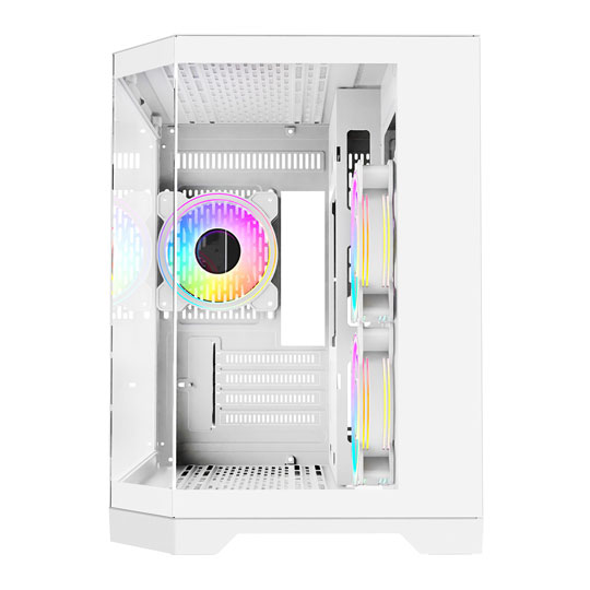 CiT DS240 White Micro-ATX Tempered Glass PC Gaming Case with 3x Celsius Fans : image 3