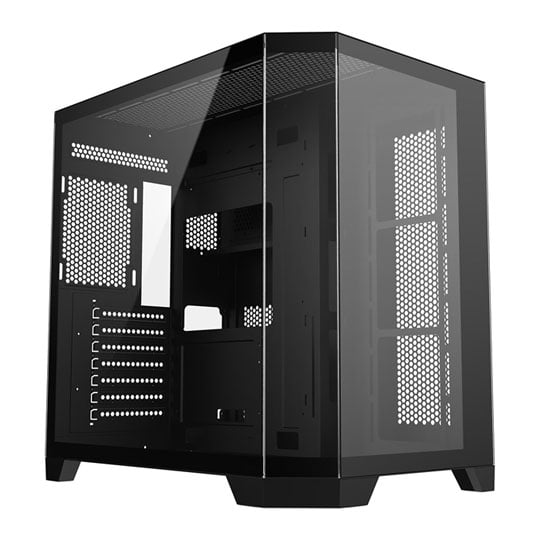 CiT DS360 Black Mid Tower Tempered Glass PC Gaming Case