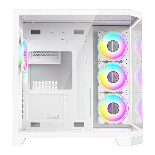 CiT DS360 White Mid Tower Tempered Glass PC Gaming Case with 4x Celsius Fans
