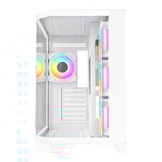 CiT DS360 White Mid Tower Tempered Glass PC Gaming Case with 4x Celsius Fans : image 3