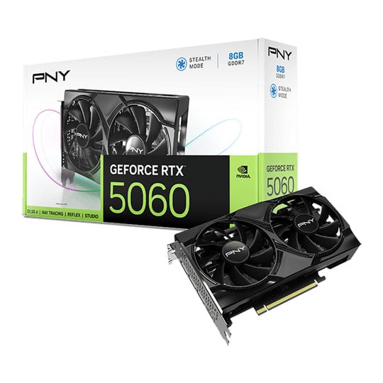 PNY NVIDIA GeForce RTX 5060 DUAL FAN 8GB Blackwell Graphics Card