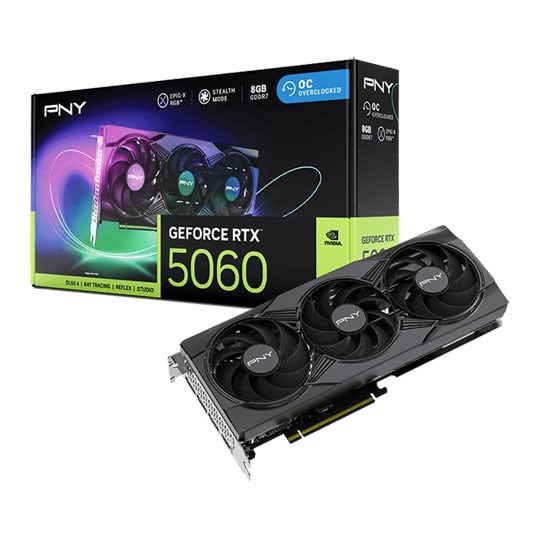PNY NVIDIA GeForce RTX™ 5060 ARGB EPIC-X RGB™ OC 8GB Blackwell Graphics Card