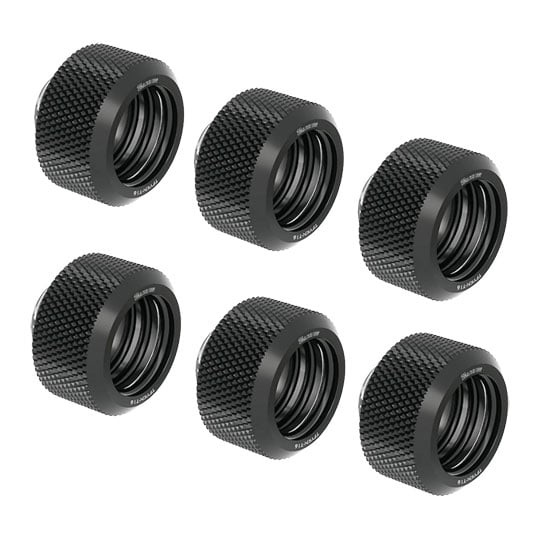 Barrow 16mm OD Twin Seal 6-Pack Black Hard Tube Compression Fitting : image 1