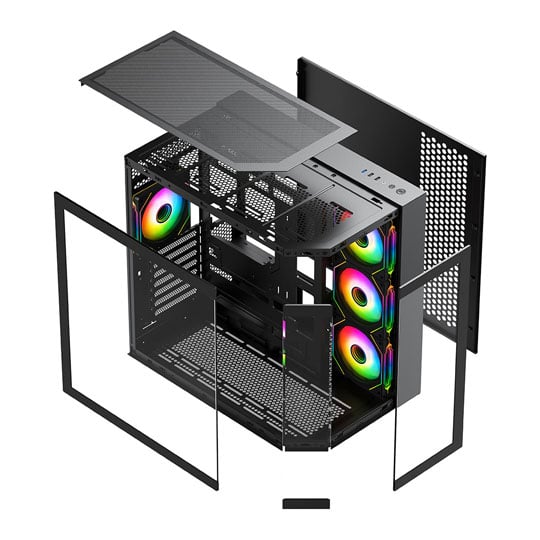 VIDA Edge Black Tempered Glass ATX PC Gaming Case : image 4