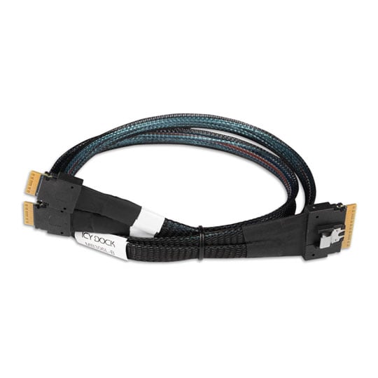 ICY DOCK 0.5m SlimSAS 8i SFF-8654 to 2x SlimSAS 4i SFF-8654 Cable