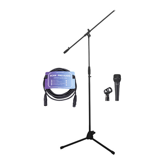 Tascam TM-82 Dynamic Microphone with Boom Stand and XLR Cable