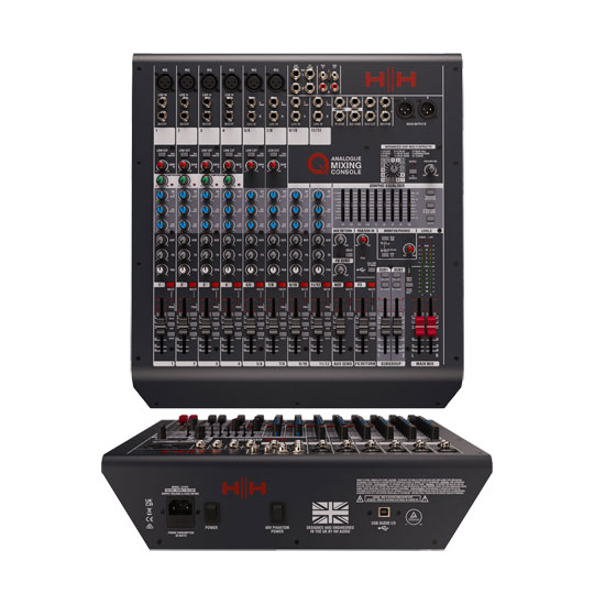 HH 12" Loudspeakers, Q12FX Mixing Desk, Stands and Leads : image 4