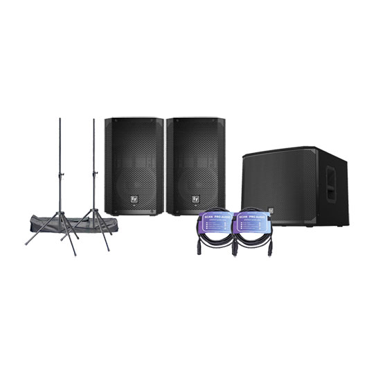 Electrovoice - ELX200-12P (Pair) + EKX-18SP + Stands and Leads