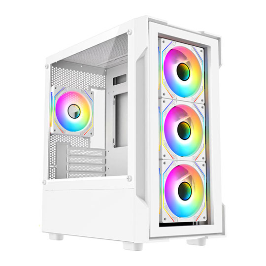 CiT Bolt Tempered Glass White MicroATX Gaming Case