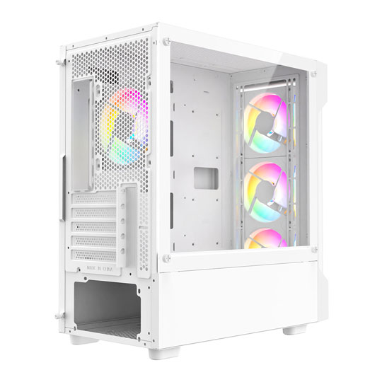 CiT Bolt Tempered Glass White MicroATX Gaming Case : image 4