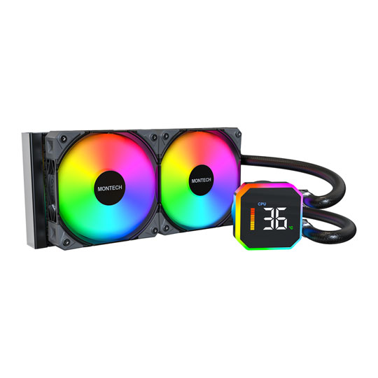 Montech HyperFlow Digital 240 All In One 240mm Black Intel / AMD CPU Water Cooler