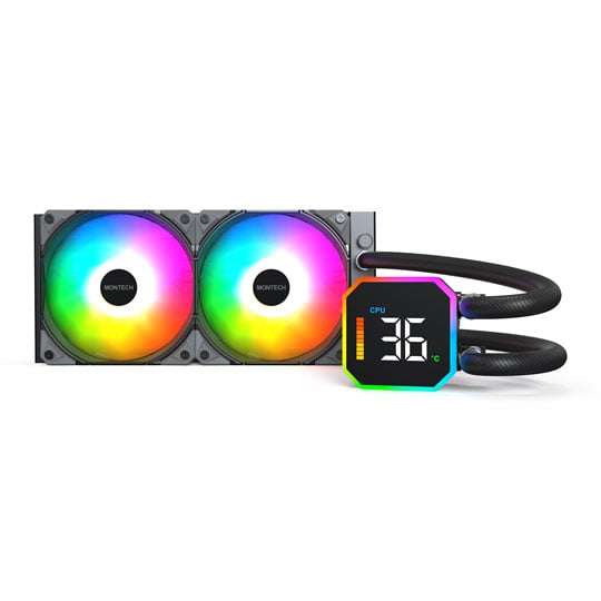 Montech HyperFlow Digital 240 All In One 240mm Black Intel / AMD CPU Water Cooler