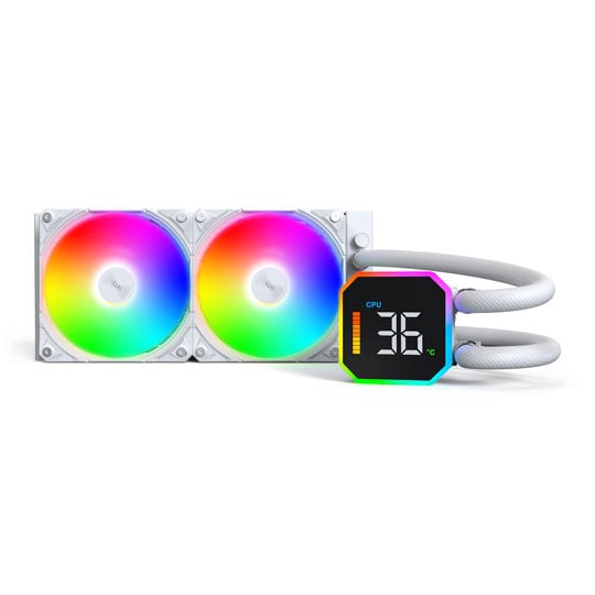 Montech HyperFlow Digital 240 All In One 240mm White Intel / AMD CPU Water Cooler