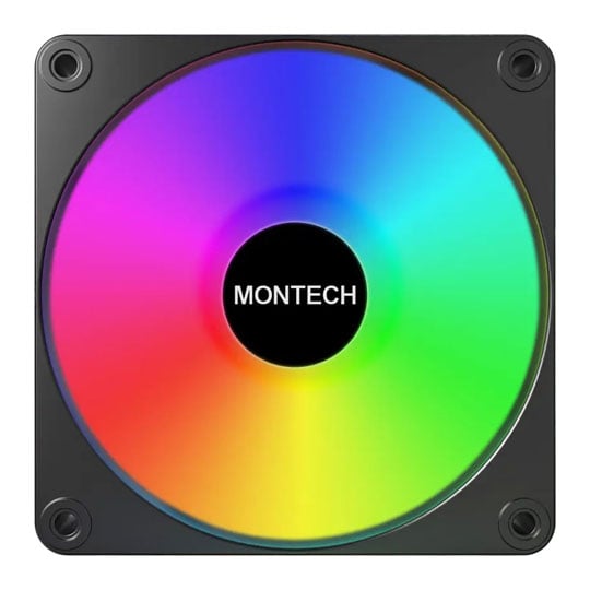 Montech GF120R V2 ARGB PWM 120mm Reverse Blade Fan 3 Pack with 6 Port Hub Black : image 3