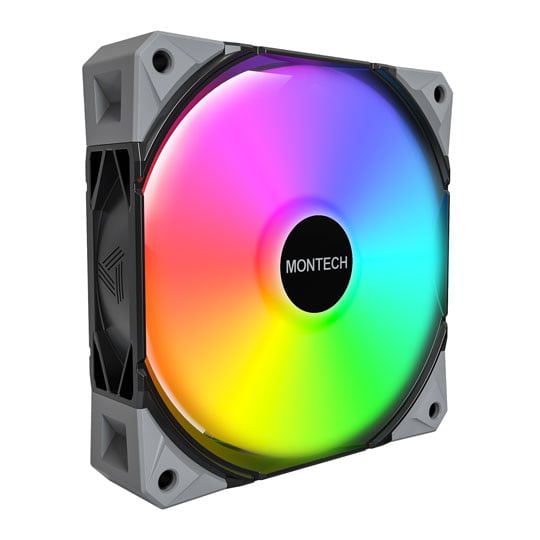Montech E28 ARGB 120mm Black PWM Fans - 3 Pack w/ Fan Hub Montech E28 ARGB 120mm Black PWM Fans - 3 Pack w/ Fan Hub