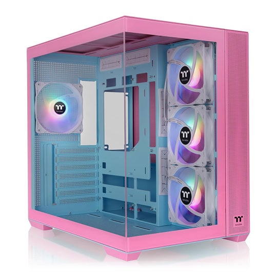 Thermaltake View 380 TG ARGB Mid Tower Tempered Glass PC Gaming Case Bubble Pink
