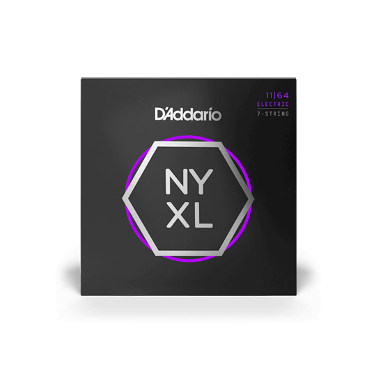 D'Addario NYXL1164 7-String Electric Guitar Strings, Medium, 11-64