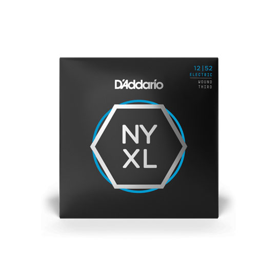 D'Addario NYXL1252W Electric Guitar Strings, Light Wound 3rd, 12-52