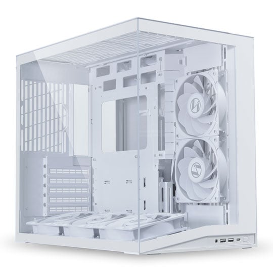 Lian Li O11 Dynamic Mini V2 Flow White Dual Chamber Compact Mid Tower PC Gaming Case