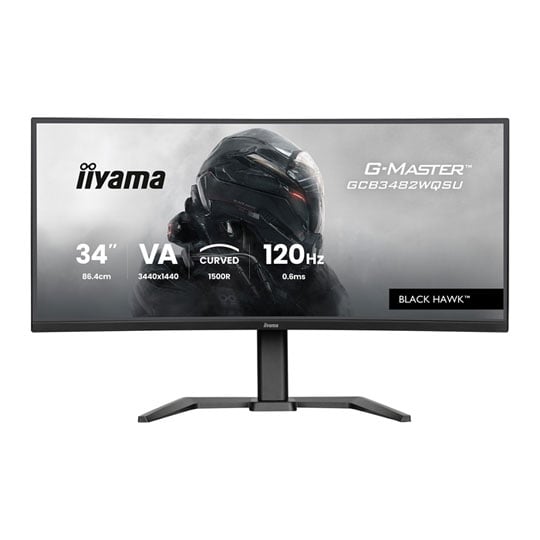 iiyama 34" GCB3482WQSU-B1 120Hz Ultra-Wide Quad HD FreeSync Premium Curved VA Monitor