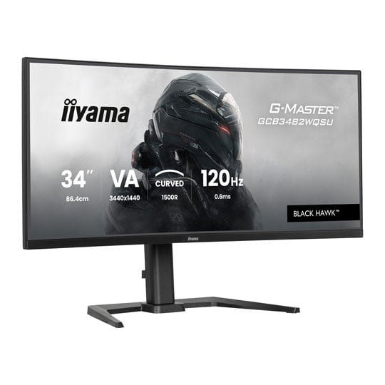 iiyama 34" GCB3482WQSU-B1 120Hz Ultra-Wide Quad HD FreeSync Premium Curved VA Monitor