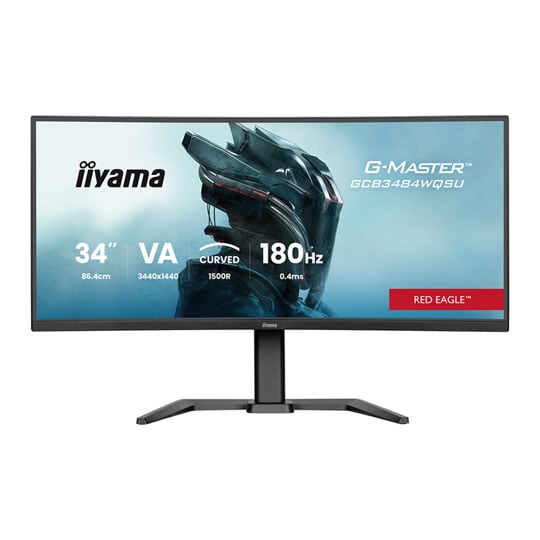 iiyama 34" GCB3484WQSU-B1 180Hz Ultra-Wide Quad HD FreeSync Premium Curved VA Monitor