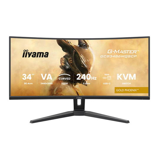 iiyama 34" GCB3486WQSCP-B1 240Hz Ultra-Wide Quad HD FreeSync Premium Curved VA Monitor