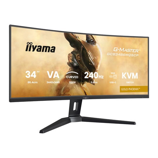 iiyama 34" GCB3486WQSCP-B1 240Hz Ultra-Wide Quad HD FreeSync Premium Curved VA Monitor