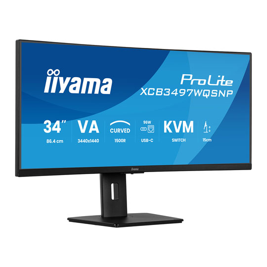 iiyama ProLite XCB3497WQSNP-B1 34" UWQHD 120Hz VA USB-C Dock Monitor
