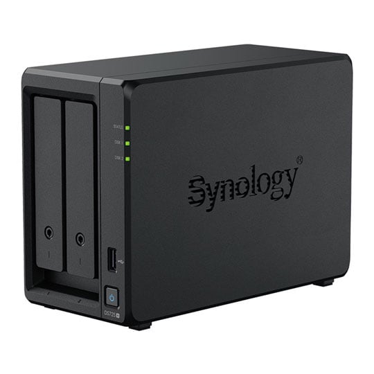 Synology DiskStation DS725+ 2 Bay Desktop NAS Enclosure with NVMe M.2 Support
