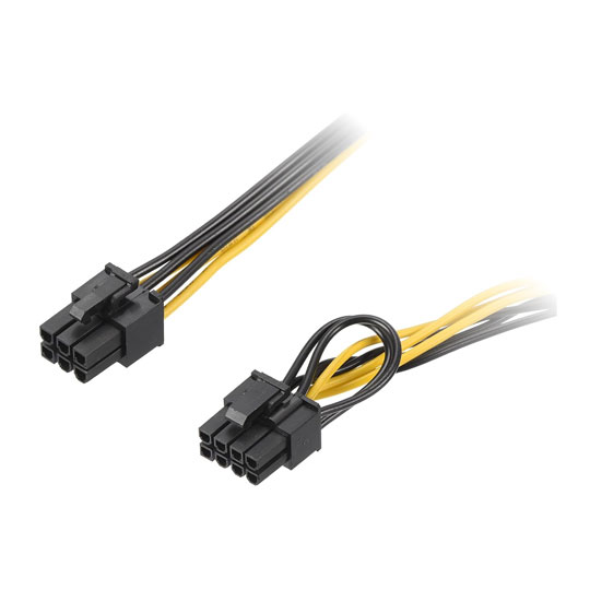 Xclio 620mm 6-pin Male to 8-pin (6+2) Male Power Supply Cable Black / Yellow : image 3