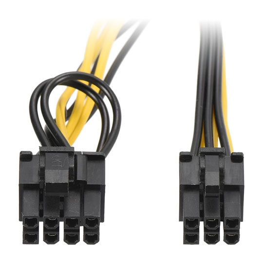 Xclio 620mm 6-pin Male to 8-pin (6+2) Male Power Supply Cable Black / Yellow : image 4