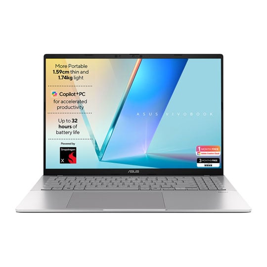 ASUS Vivobook S16 Copilot+ PC S3607QA-PL004W 16" WUXGA Snapdragon X Laptop ASUS Vivobook S16 Copilot+ PC S3607QA-PL004W 16" WUXGA Snapdragon X Laptop
