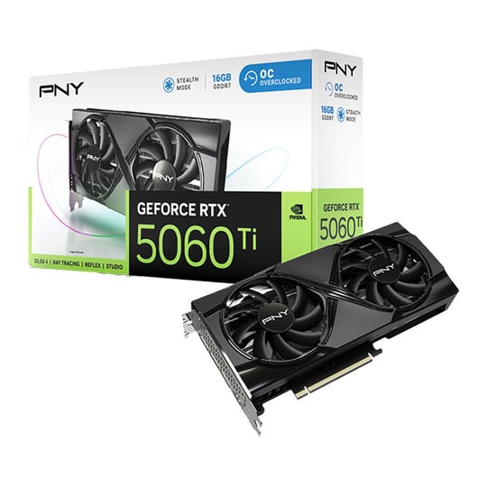 PNY NVIDIA GeForce RTX 5060 Ti 8GB OC DUAL Fan Blackwell Graphics Card