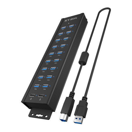 ICY BOX ICY BOX USB 3.2 Gen 2 Type-A Mains Powered Hub with 15W Power Delivery