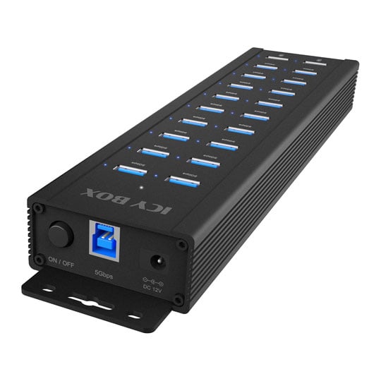 ICY BOX ICY BOX USB 3.2 Gen 2 Type-A Mains Powered Hub with 15W Power Delivery