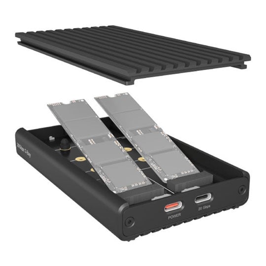 ICY BOX IB-2817M-C32 2 Bay M.2 NVMe SSD USB-C External Enclosure