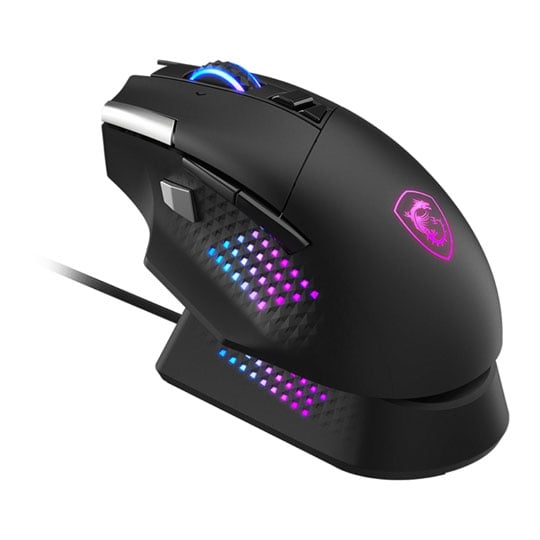 MSI Versa Pro + Dock Wireless Black RGB Optical 26000dpi Gaming Mouse
