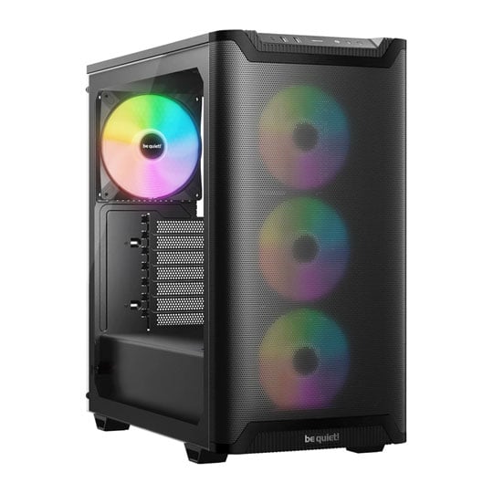 Open Box be quiet! Pure Base 501 LX Tempered Glass Window Black RGB Mid Tower PC Gaming Case