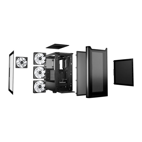 Open Box be quiet! Pure Base 501 LX Tempered Glass Window Black RGB Mid Tower PC Gaming Case : image 4