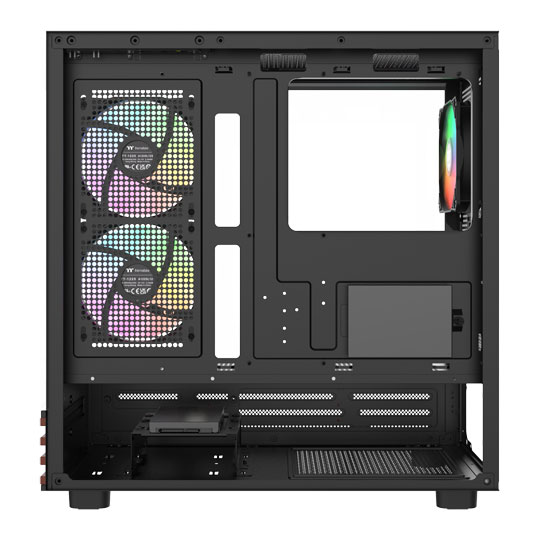 Thermaltake View 270 Plus WS ARGB Mid Tower Tempered Glass Gaming Case with Wooden Accents Black : image 3