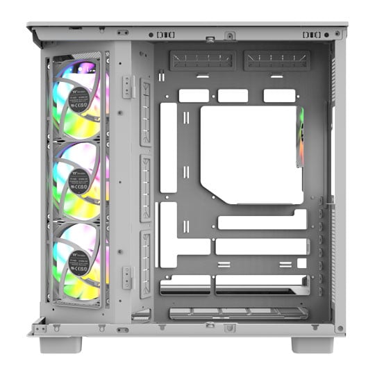 Thermaltake View 380 XL WS ARGB Mid Tower Tempered Glass PC Gaming Case Snow White : image 3