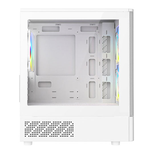 CIT F3 White Mesh MicroATX PC Case with 3x ARGB Fans