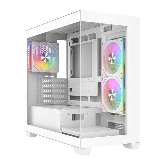 CiT Mercury White Tempered Glass Micro-ATX Case