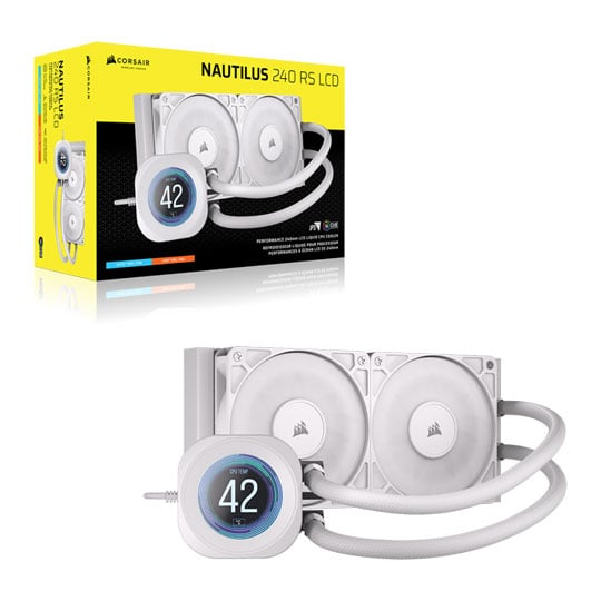 Corsair NAUTILUS 240 RS LCD Intel / AMD CPU Liquid Cooler White