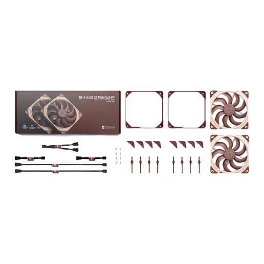 Noctua NF-A14x25 G2 PWM Sx2 PP 140mm Next Generation Push Pull Premium Quiet Fans : image 4