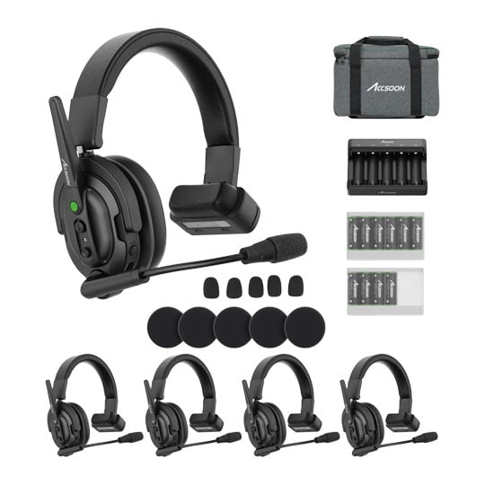 Accsoon CoMo Wireless Intercom System (1 Host Headset, 4 Remote Headsets)