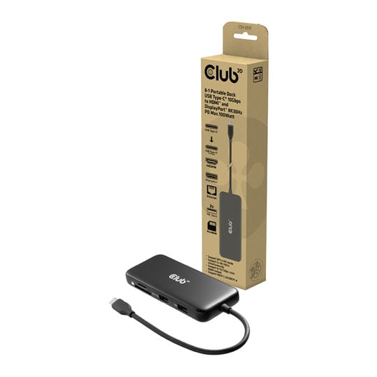 Club3D 8-in-1 USB Type-C HDMI Portable Docking Station